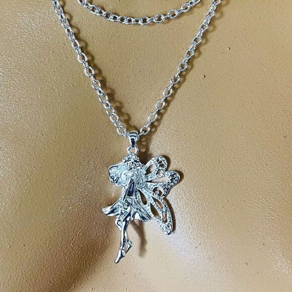 RARE Runway Agatha Paris Pixie Fairy Pendant France Bright Silver Necklace 1043 - Picture 5 of 11